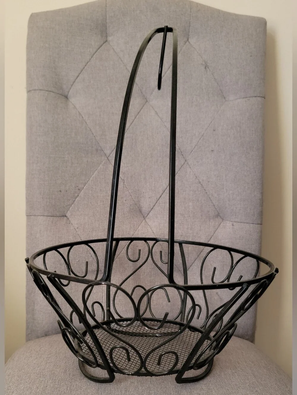 Black Decorative Wrought Iron Fruit  Basket - Home Accents
